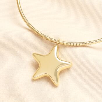 Stainless Steel Chunky Star Choker Necklace In Gold Plating, 2 of 5