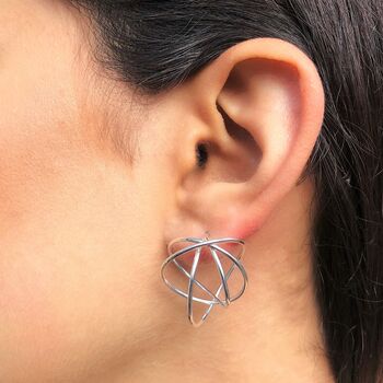 Multi Hoop Spherical Sterling Silver Stud Earrings, 2 of 7