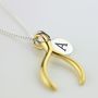 Personalised Gold Plated Wishbone Necklace, thumbnail 2 of 5