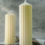 Scented Ribbed Pillar Candle, thumbnail 3 of 4