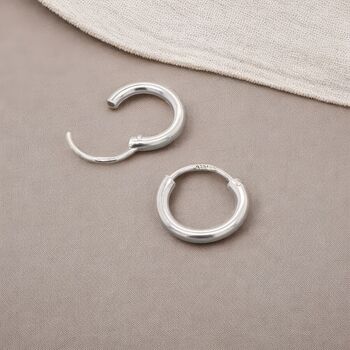 Mini Sterling Silver Huggie Hoop Earrings, 3 of 6
