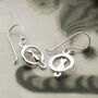 Sterling Silver Cat And Moon Earrings, thumbnail 3 of 6