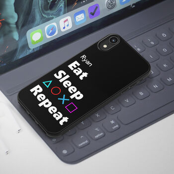 Gamers iPhone Case Eat Sleep Game Repeat 12 13 14 15 Se, 2 of 2