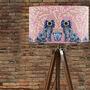 Staffordshire Dog Twins On Pink Lampshade, thumbnail 2 of 5