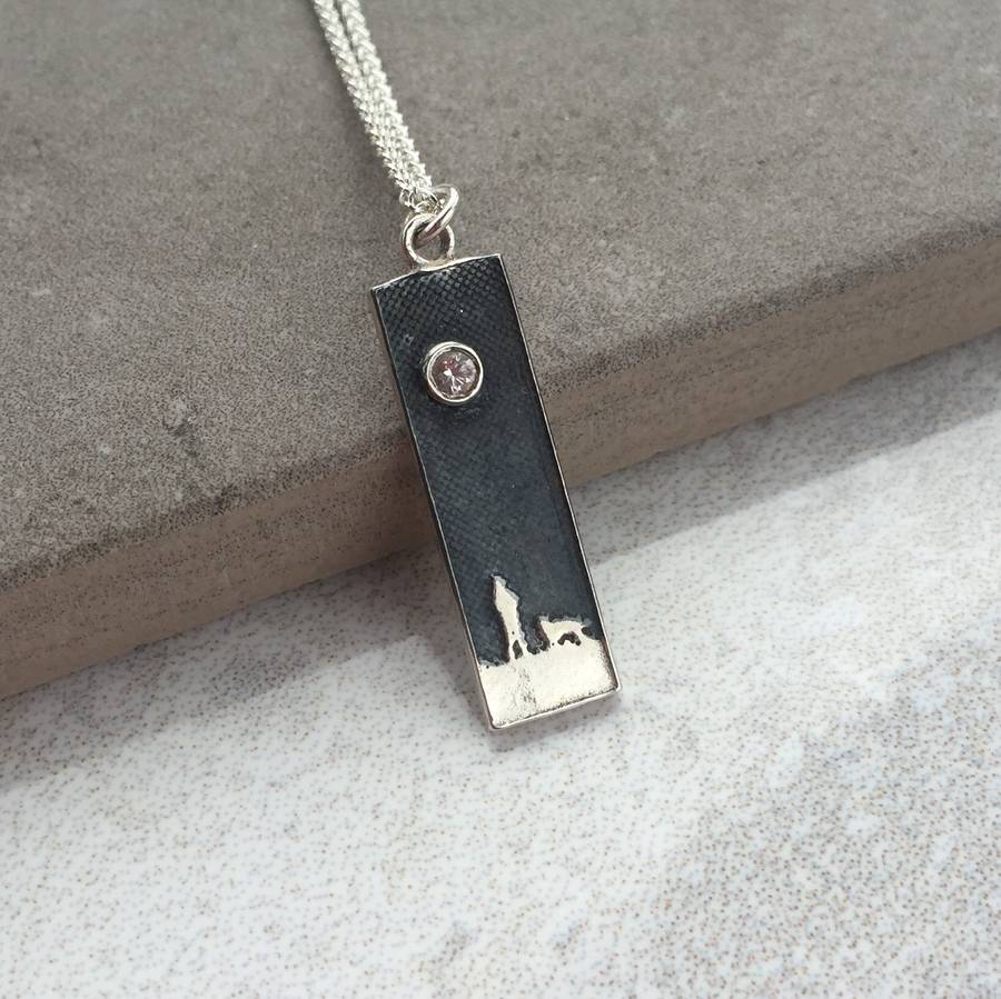 Side By Side Beneath The Sapphire Moon Dog Necklace, 1 of 3