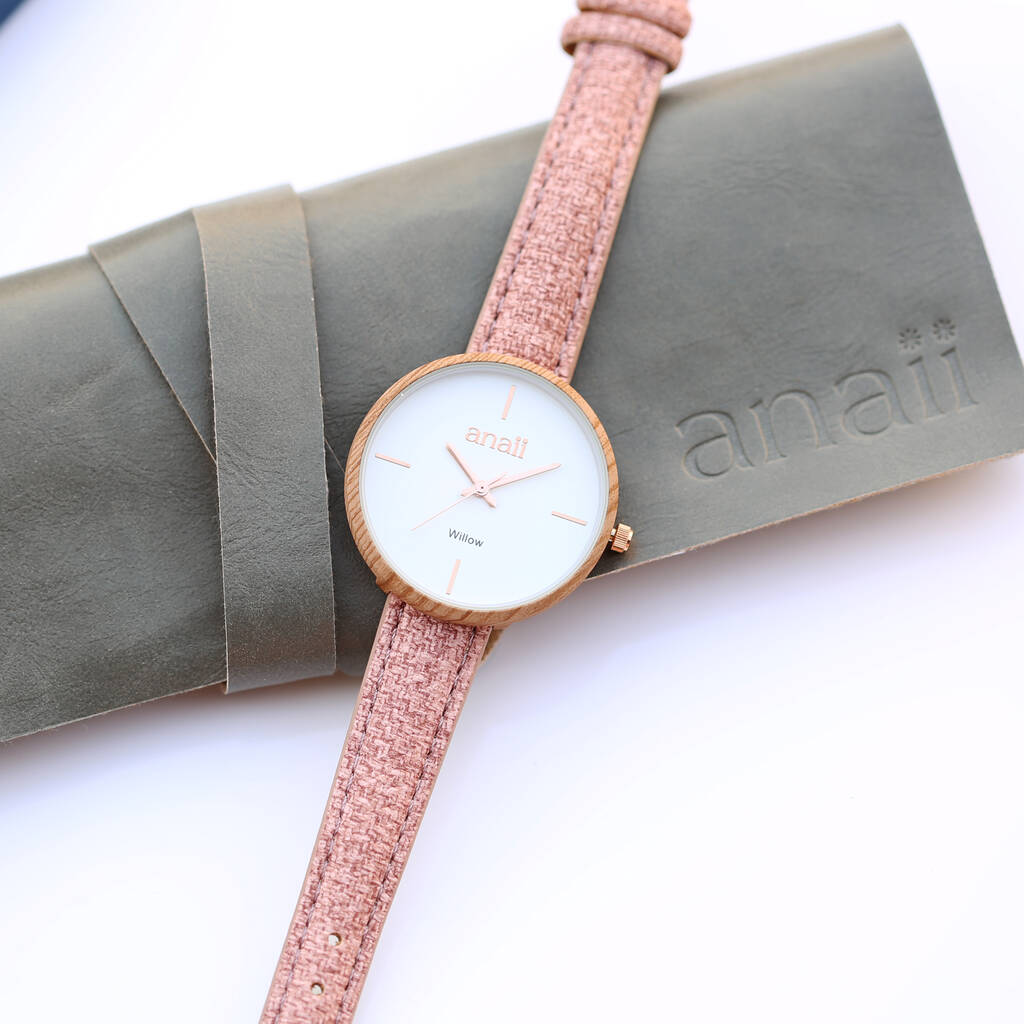 Your Own Handwriting Engraved Anaii Watch Sweet Pink, 1 of 3