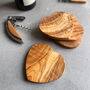 Set Of Four Italian Olive Wood Heart Coasters, thumbnail 3 of 7