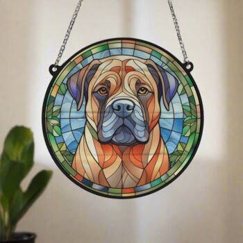 Bull Mastiff Stained Glass Effect Suncatcher, 6 of 6