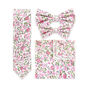 New Wedding 100% Cotton Floral Print Tie In Pink, thumbnail 1 of 4