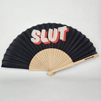 Handheld Slut Folding Fan, 2 of 3