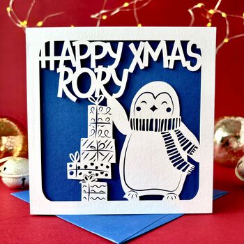Penguin Personalised Christmas Card, 2 of 6