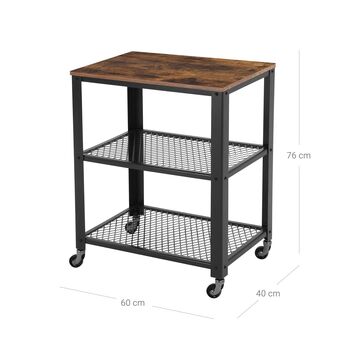 Three Tiers Kitchen Serving Utility Cart Trolley, 6 of 7