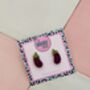 Aubergine Glitter Resin Studs / Chef Gift / Fun Food Inspired Jewellery / Handmade Resin Earrings, thumbnail 5 of 5