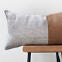Lumbar Linen Cushion Cover Brown And Grey, thumbnail 4 of 5