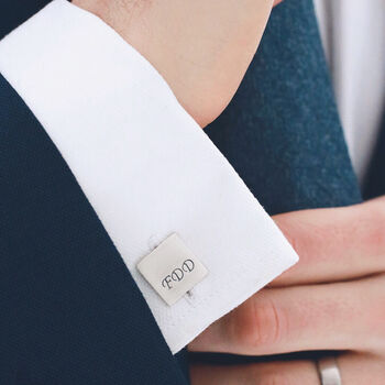 Monogram Cufflinks And Tie Clip Set. Groom Wedding Gift, 5 of 7