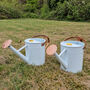 Pair Of Ivory White And Copper Watering Cans, thumbnail 1 of 11