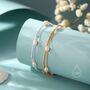 Sterling Silver Double Layer Oval Pearl Beaded Bracelet, thumbnail 4 of 12