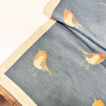 Personalised Cashmere Blend Robin Bird Jacquard Scarf, 10 of 12