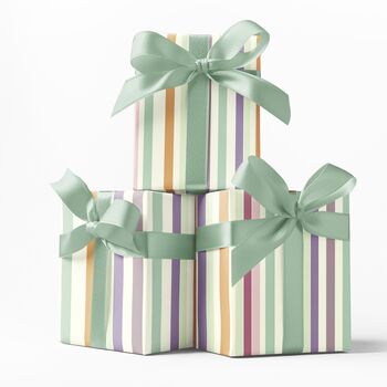 Luxury Pastel Wide Stripe Wrapping Paper, 2 of 9
