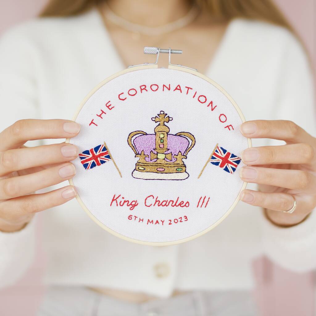 Coronation 2023 Embroidery Hoop Kit By Cotton Clara