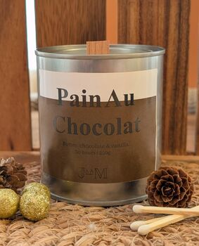 Pain Au Chocolat Wood Wick Candle For Autumn, 3 of 4