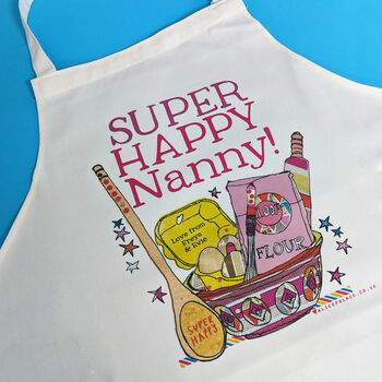 Personalised Super Happy Nanny Apron, 3 of 9