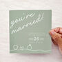 Personalised Sage Wedding Card 'You're Married', thumbnail 1 of 3