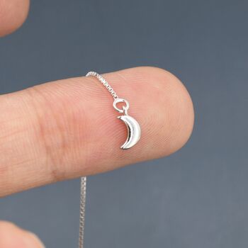 Crescent Moon Threader Earrings In Sterling Silver, 10 of 11