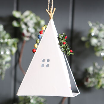 Christmas Tipi Tent Camping Tree Decoration, 3 of 3