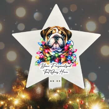 Personalised Bulldog In Christmas Lights, 5 of 10