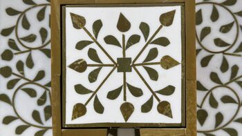 Set Of Six Wood Inlay Coasters With Case Host Gift, 2 of 12