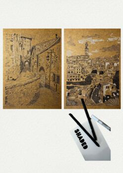 Shaded Italian Cities Pointillism Diy Art Kit Set Of Two, 7 of 7