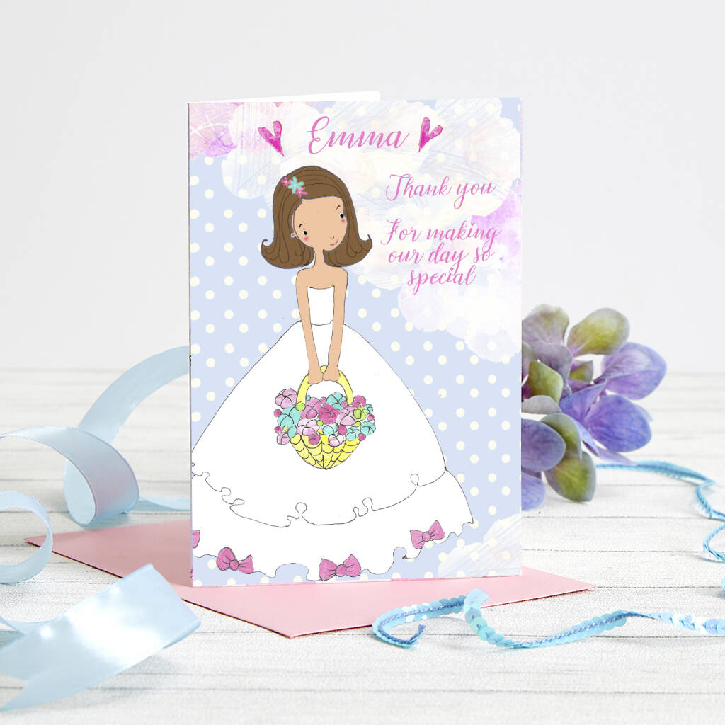 Personalised Bridesmaid / Flower Girl / Page Boy Card, 1 of 11