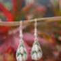 Hand Painted Snowdrop Dropper Earrings, thumbnail 2 of 4
