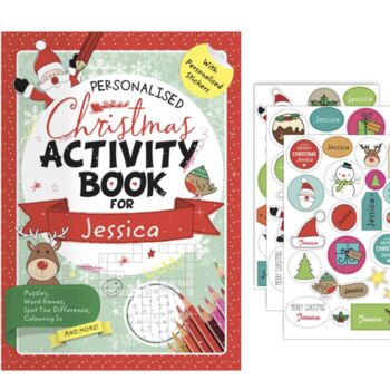 Personalised Christmas Activity Book With Stickers, 5 of 5