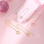 Sterling Silver Open Star Long Ear Threaders, thumbnail 1 of 9