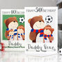 Personalised Daddy Bear Football Birthday Card, thumbnail 1 of 12