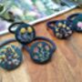 Set Of Two Hand Embroidered Hair Button And Hair Clip, thumbnail 2 of 10