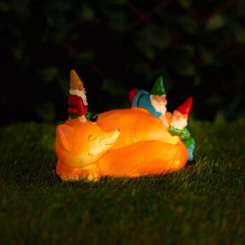 Solar Gnomes And Fox Garden Ornament Statue Figurine, 5 of 9