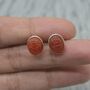 Carnelian Stud Earrings: Silver Or Gold, thumbnail 8 of 9