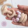 Bambino Eco Friendly Wooden Pink Rattle Teething Toy, thumbnail 1 of 2