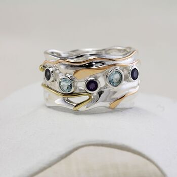 Blue Topaz, Iolite, And Amethyst Statement Ring, 3 of 7