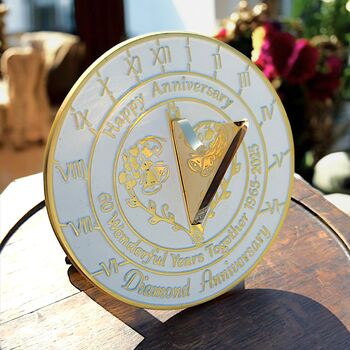 60th Diamond Anniversary Sundial Gift Celebration Present, 4 of 5