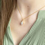 Gold Plated Rhombus Pearl Pendant Necklace, thumbnail 8 of 12