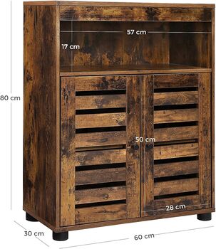 Storage Cabinet With Two Doors And Open Compartment, 7 of 10