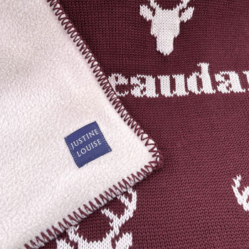 Personalised Knitted Stag Baby Blanket, 5 of 12