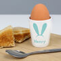 Personalised Easter Bunny Ears Ceramic Egg Cup, thumbnail 1 of 4