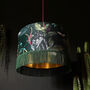 Fringed Velvet Lampshade With Gold Lining In Wild Wood, thumbnail 1 of 5
