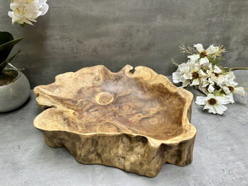 40cm Handmade Wooden Root Bowl – Balinese Gamal Wood, 5 of 12