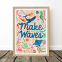 Make Waves Sea Life Art Print, thumbnail 7 of 9